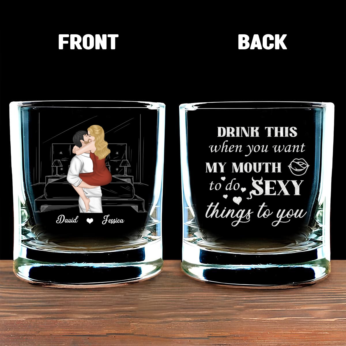 Drink This When You Want Me - Personalized Custom Whiskey Glass