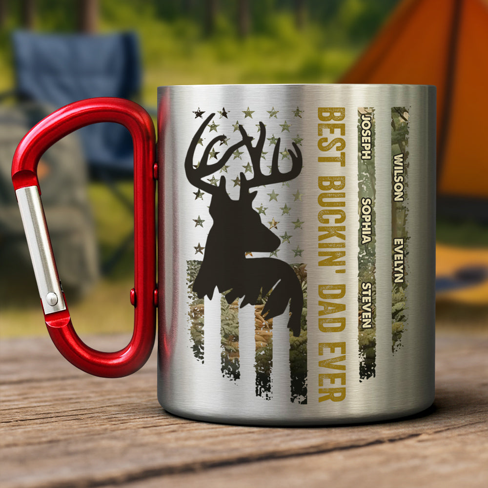 Best Buckin' Dad Ever - Personalized Custom Carabiner Mug