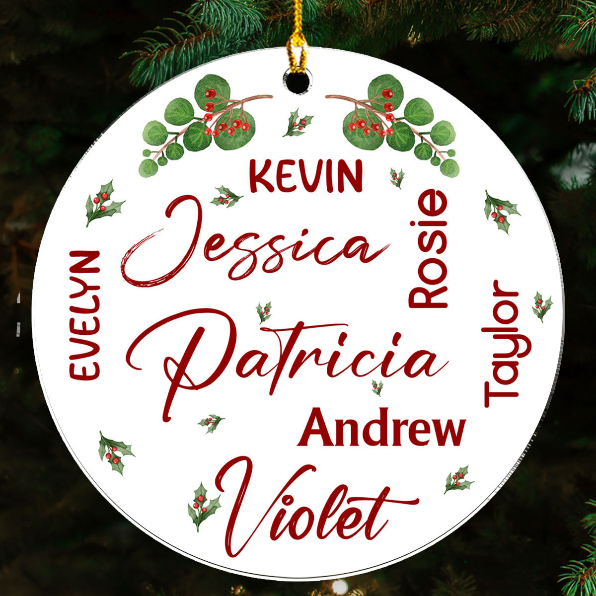 Word Cloud Mistletoe - Personalized Custom Acrylic Ornament