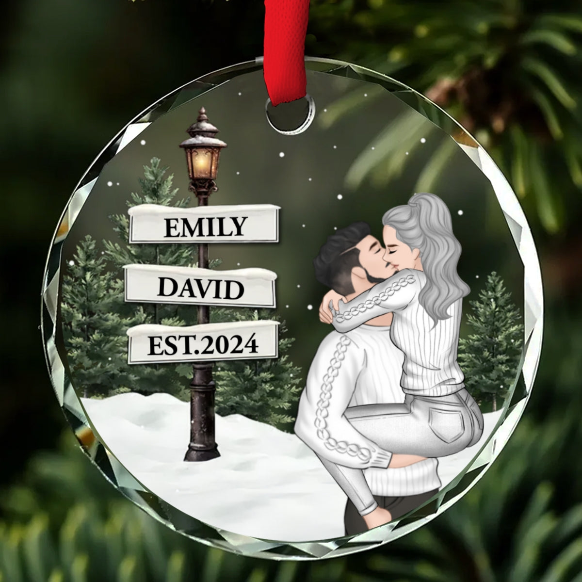 You And Me Together - Personalized Custom Glass Ornament