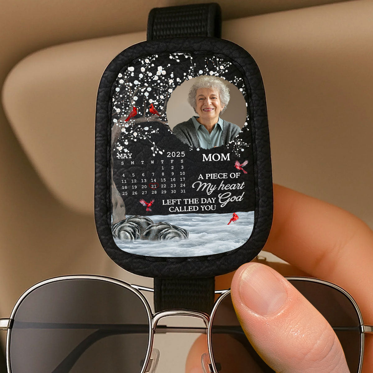 The Moment Your Heart Stopped - Personalized Custom Sunglasses Holder For Car Visor