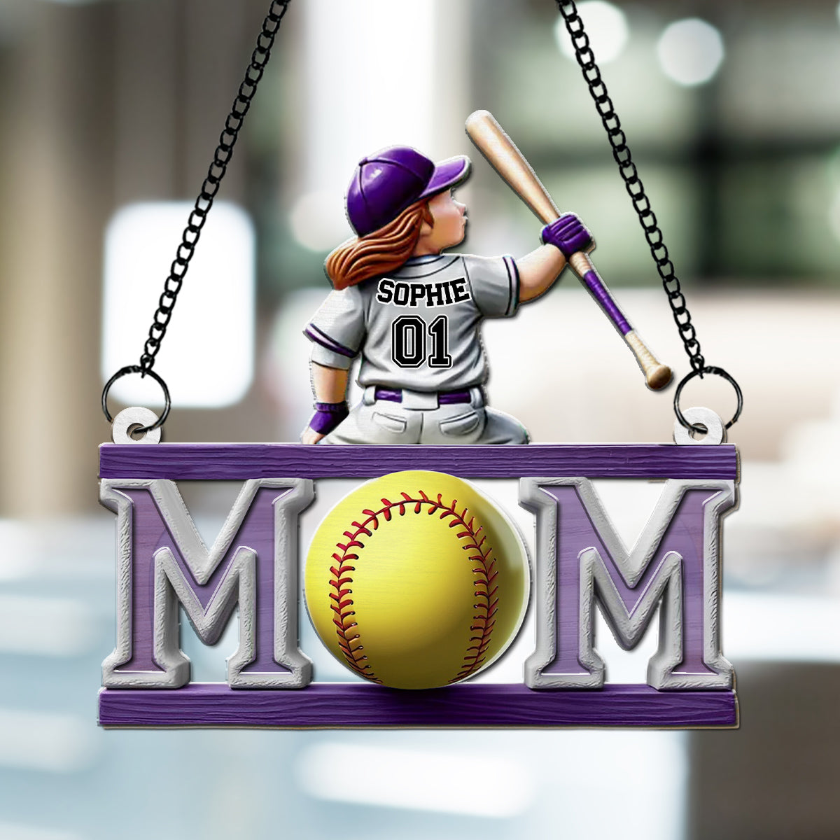 Baseball Life, Mom Pride - Personalized Custom Suncatcher