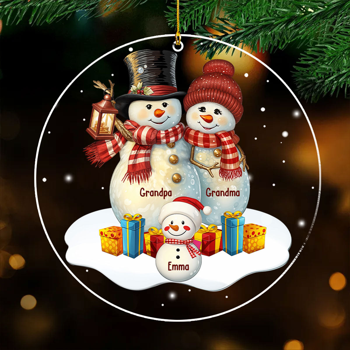 Grandparents With Grandkids - Personalized Custom Acrylic Ornament