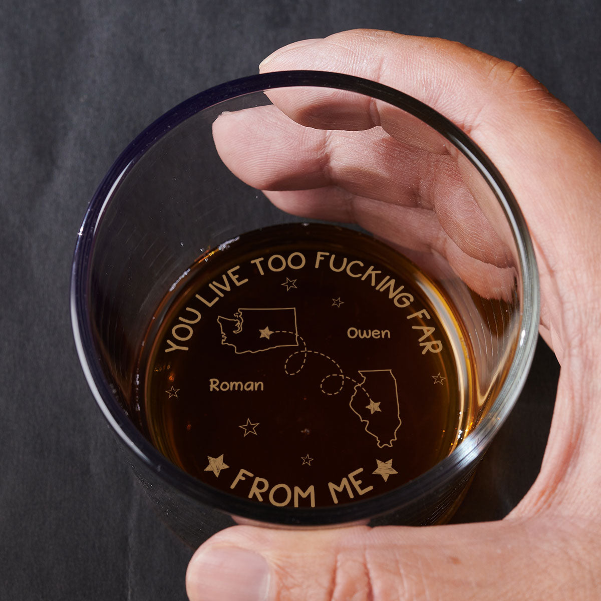 This Distance Drives Me Crazy - Personalized Custom Engraved Whiskey Glass