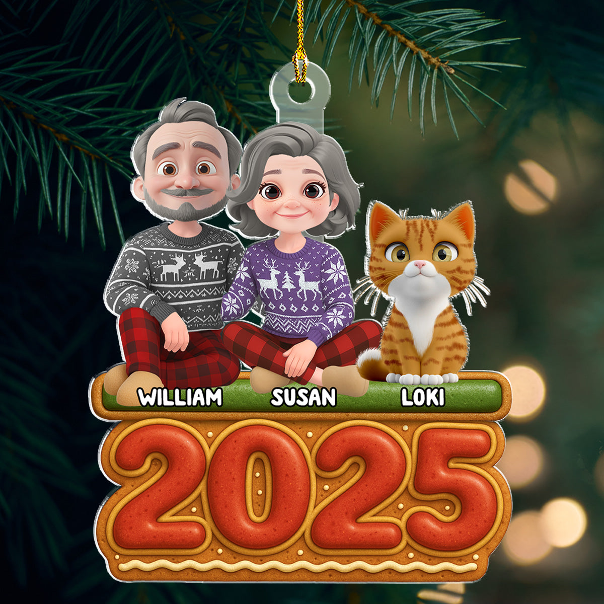 Our Family Cookies Cat Version - Personalized Custom Acrylic Ornament