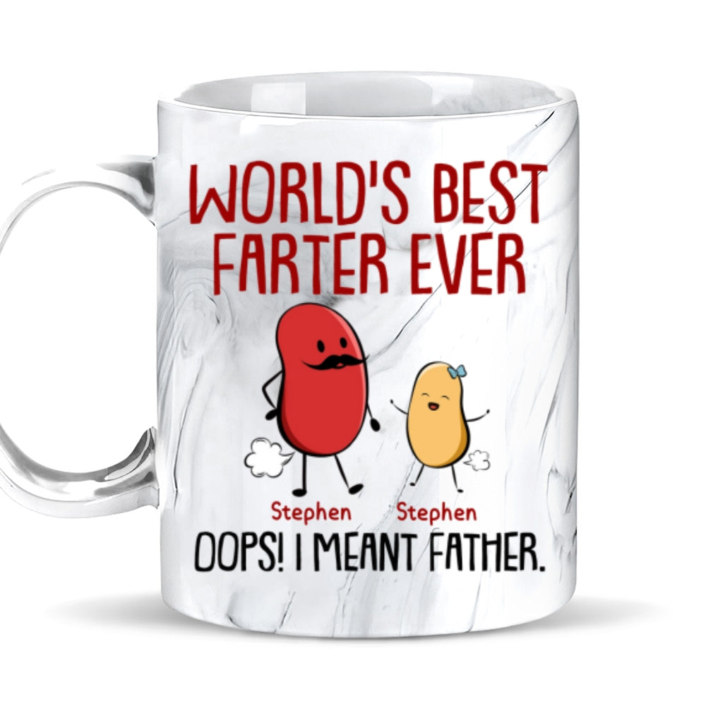 Best Farter Ever I Mean Father - Personalized Custom Grey Marble Mug