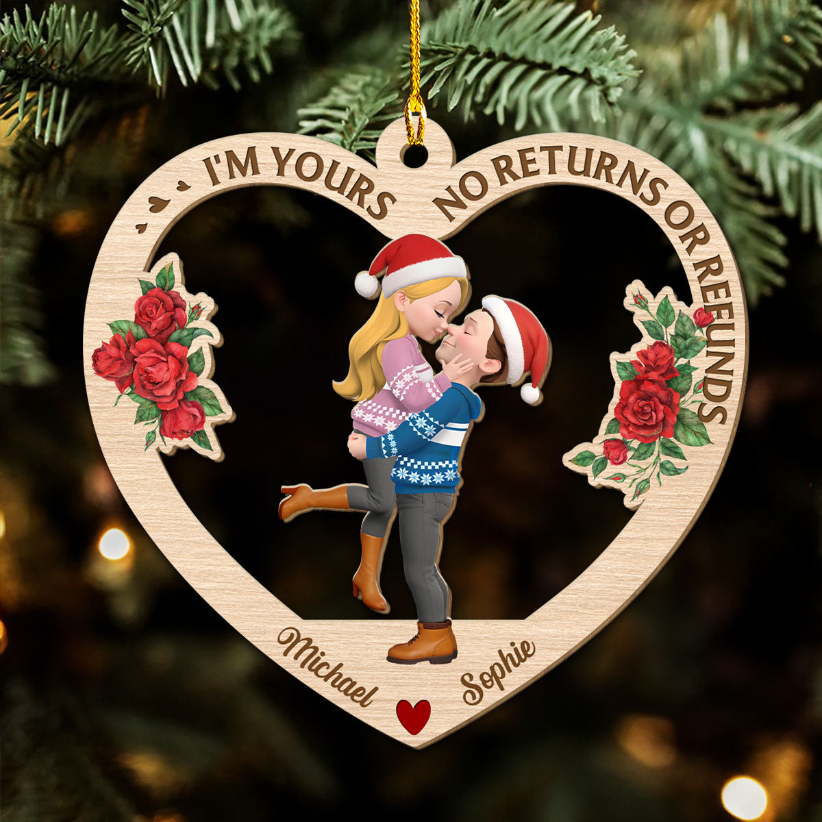 Our Love Story Ornament - Personalized Custom Wood Ornament