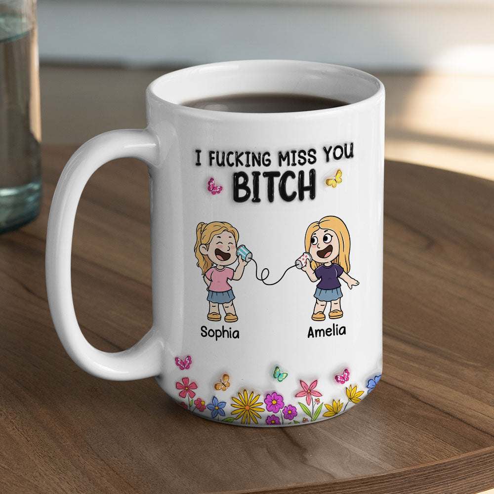 Wish You Were On My End - Personalized Custom 3D Inflated Effect Mug