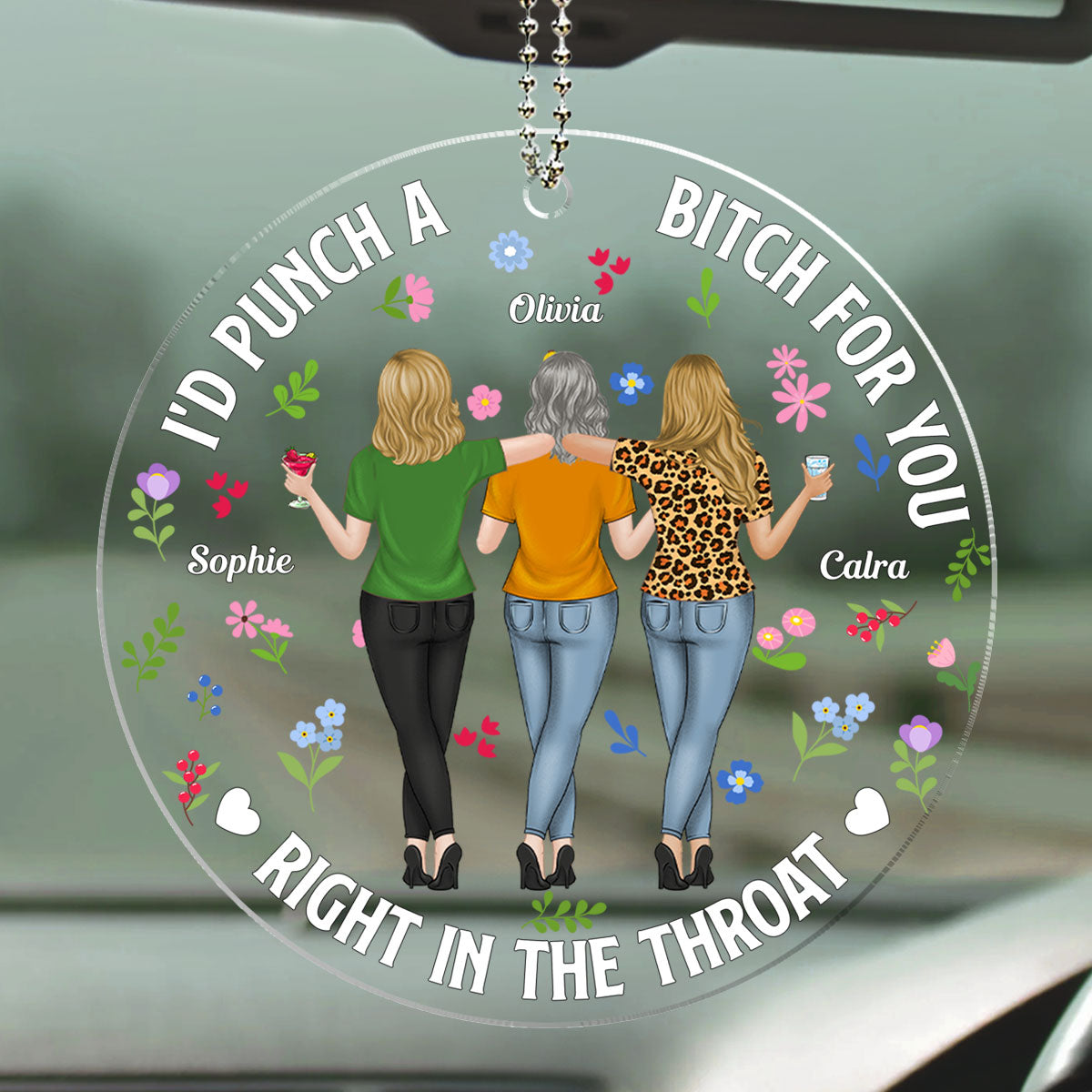 Punch Bitch Besties - Personalized Custom Car Ornament