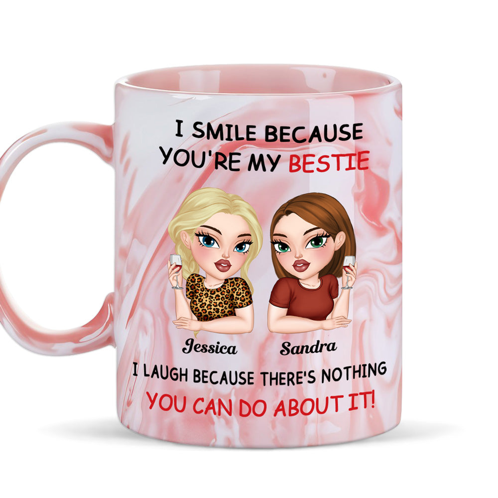 Laugh Together - Personalized Custom Pink Marble Mug