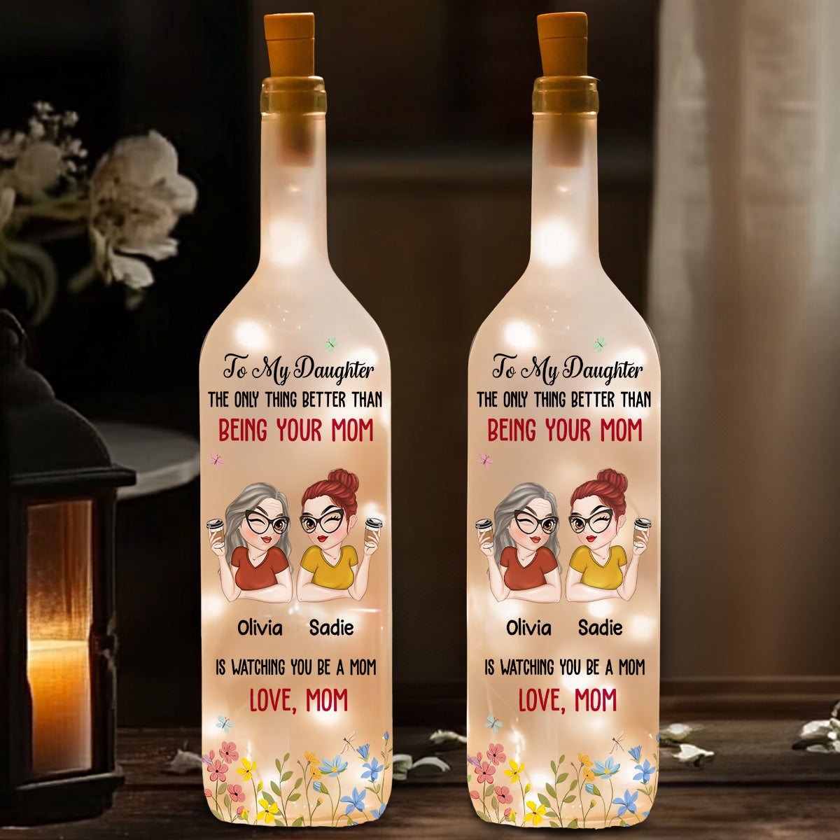 To My Daughter - Personalized Custom Bottle Lamp
