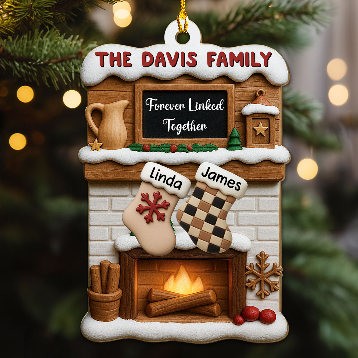 Where Love Holds Us Close - Personalized Custom 3D Effect Wood Ornament