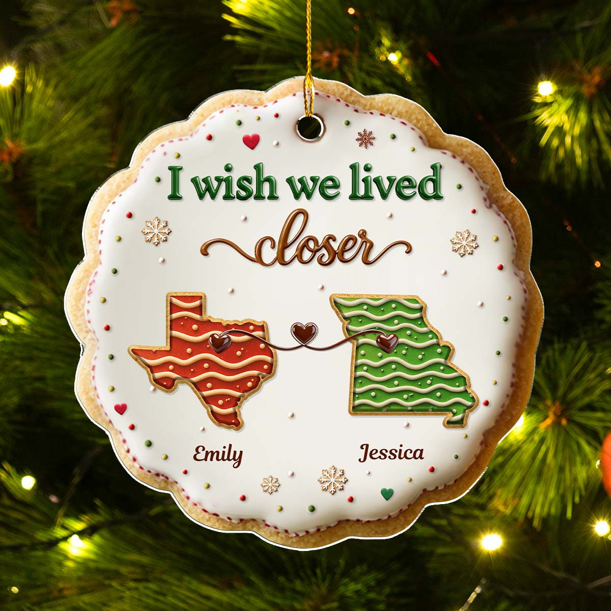 Sweet Friendship - Personalized Custom 3D Effect Acrylic Ornament