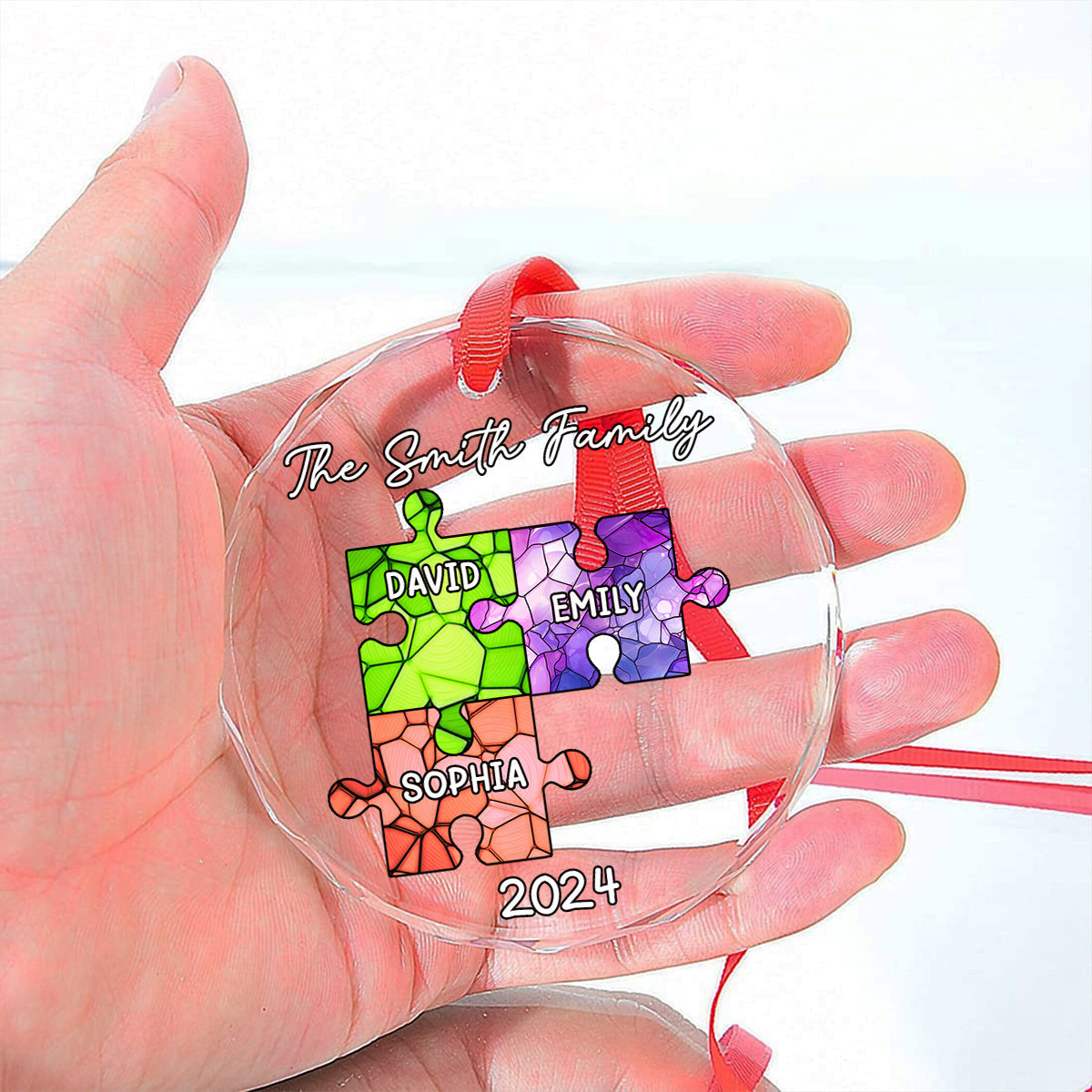 The Bond Never Broken - Personalized Custom Glass Ornament