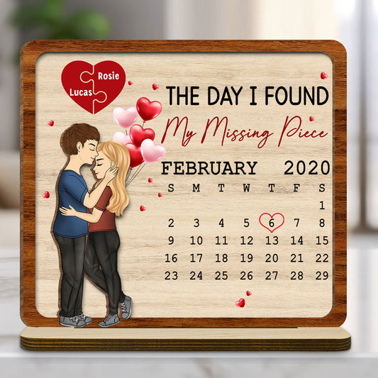 My Missing Piece - Personalized Custom 2-Layer Wood Plaque With Flat Base