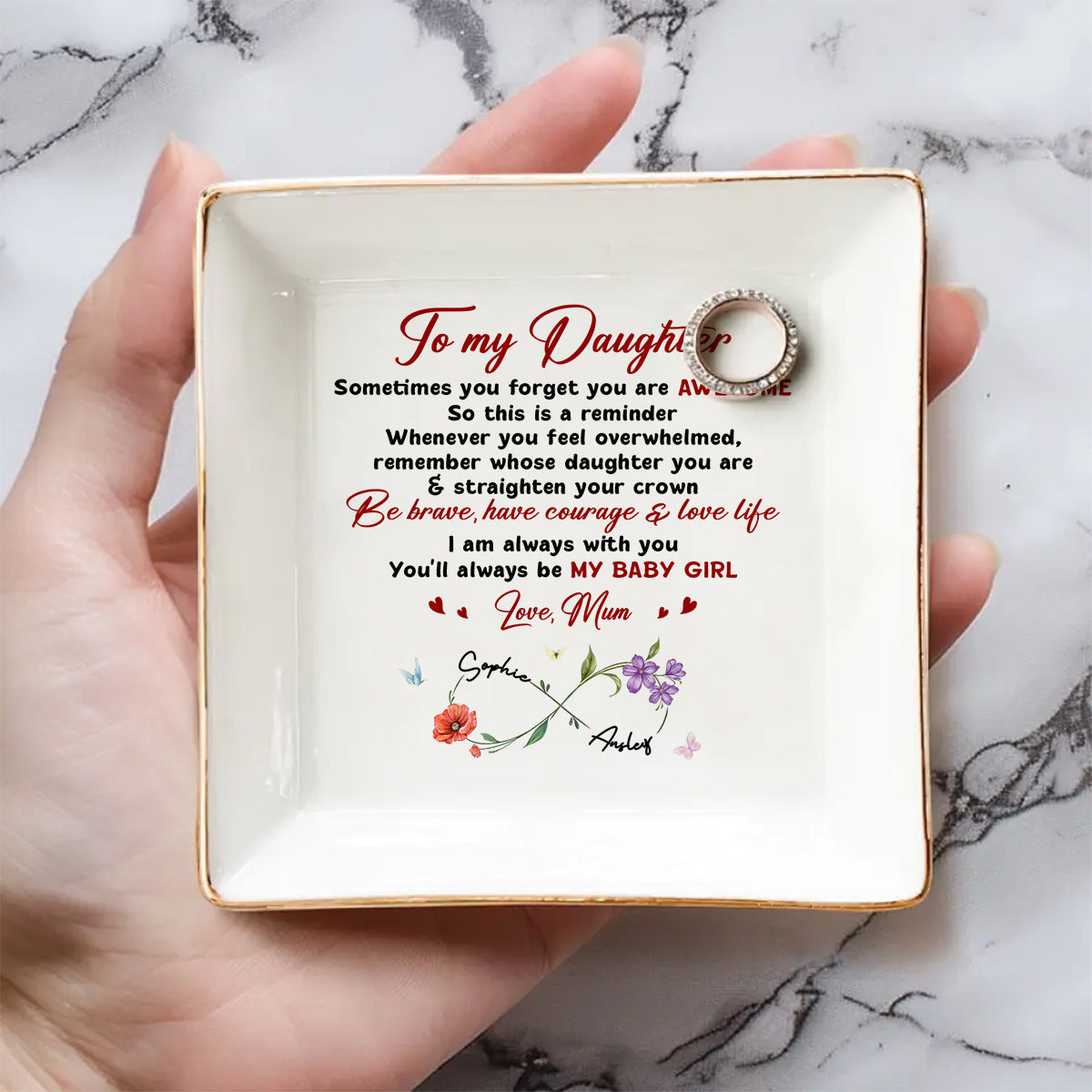 You Will Always Be My Baby Girl - Personalized Custom Jewelry Dish