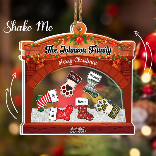 Christmas Family Stockings - Personalized Custom Acrylic Shaker Ornament