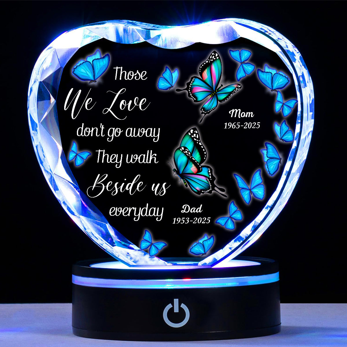 Beside Us Everyday - Personalized Custom Crystal Led Light