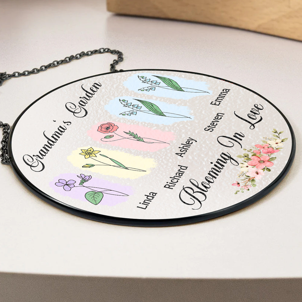 Love Grows Here - Personalized Custom Window Hanging Suncatcher