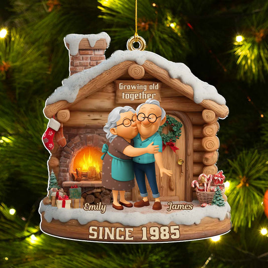 Growing Old Together Christmas - Personalized Custom Acrylic Ornament