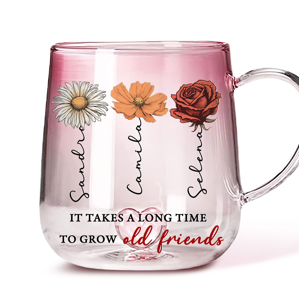 It Takes A Long Time - Personalized Custom Pink Gradient Glass Mug