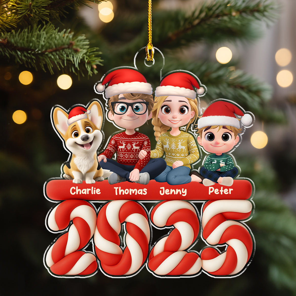 Family Marshamallow - Personalized Custom Acrylic Ornament