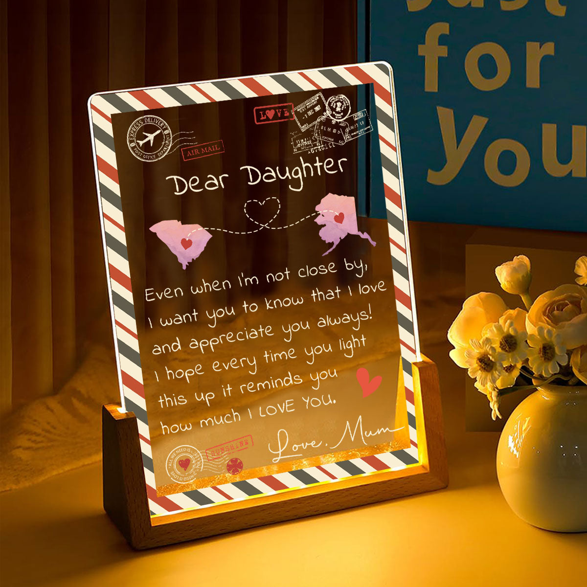 Daughter You Are My Sunshine - Personalized Custom Plaque With Walnut Base