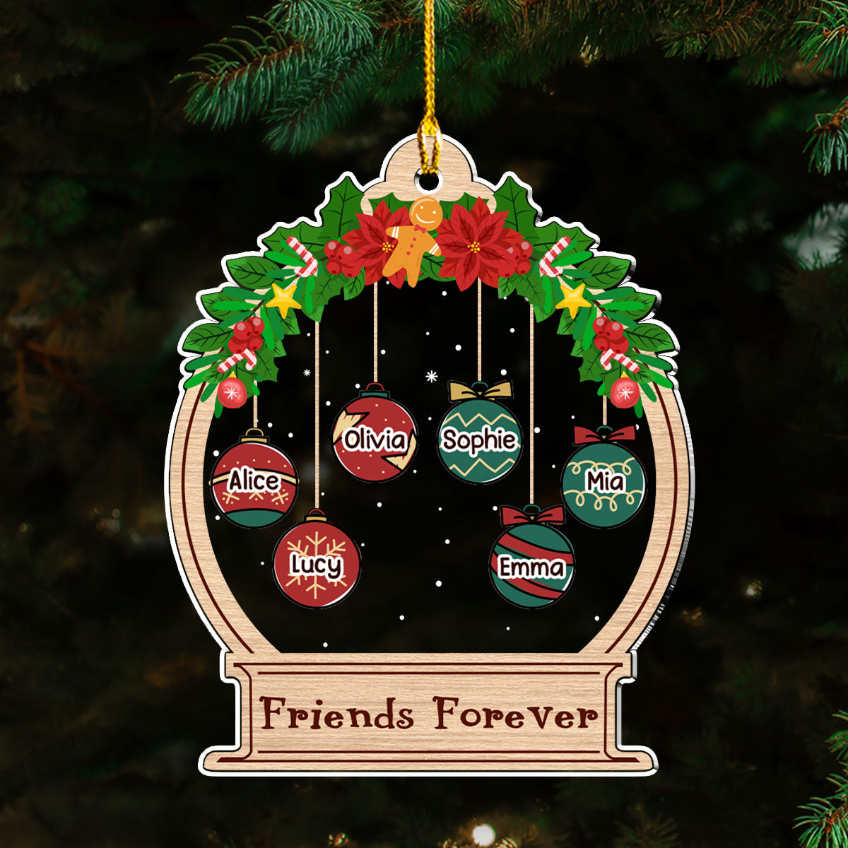 Friend Forever Merry Christmas - Personalized Custom Acrylic Ornament