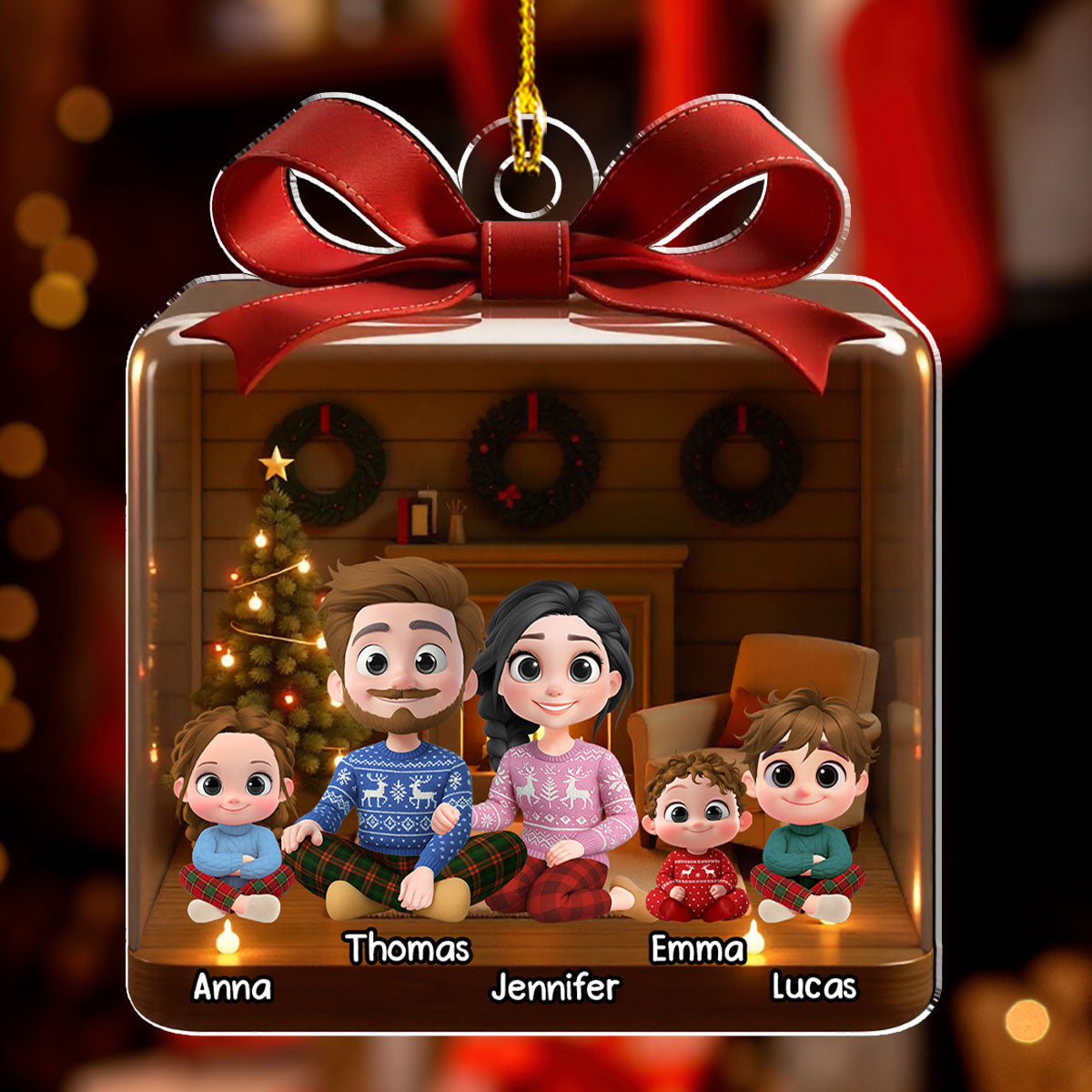 Family Is A Gift - Personalized Custom 3D Effect Acrylic Ornament