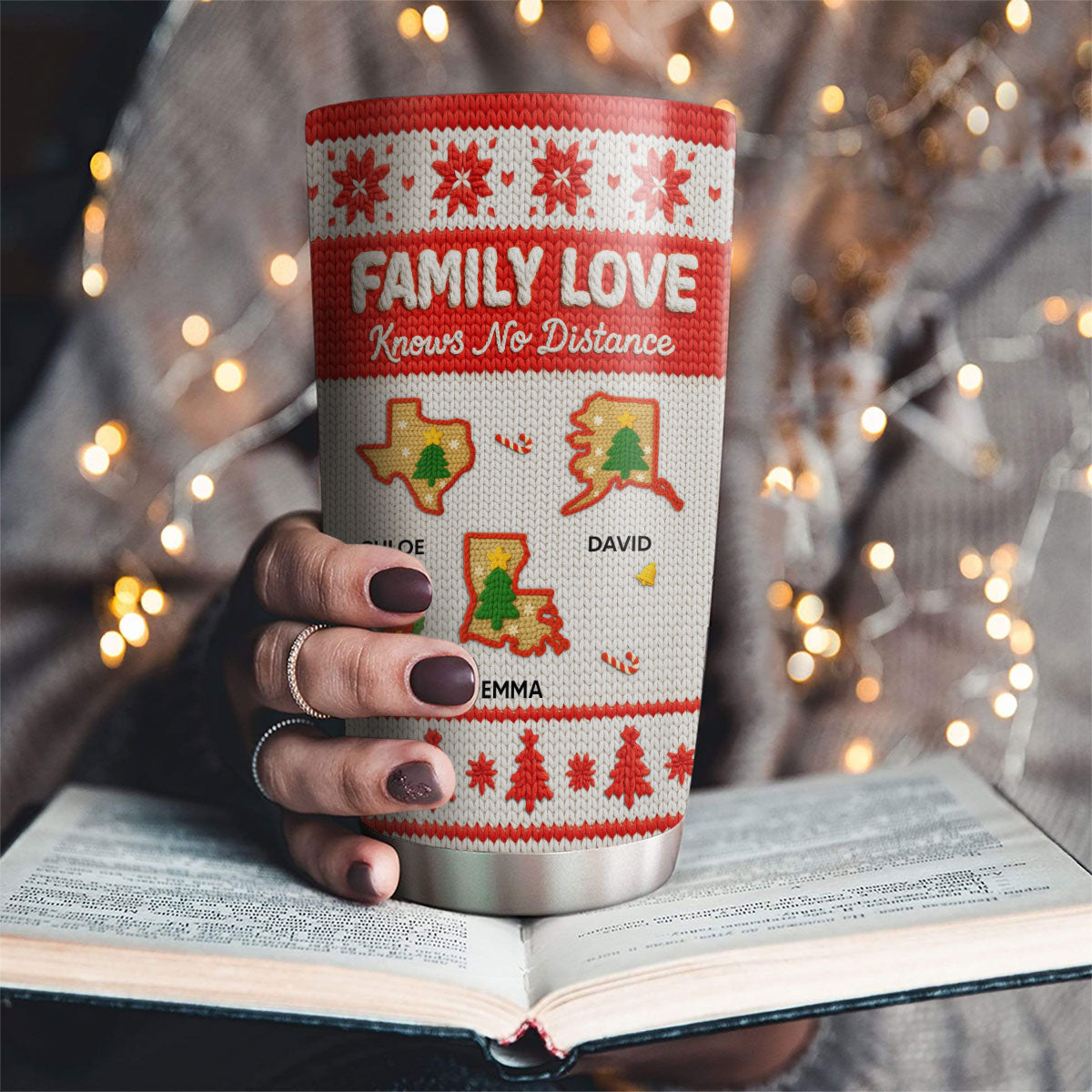 Christmas State Knit - Personalized Custom Tumbler