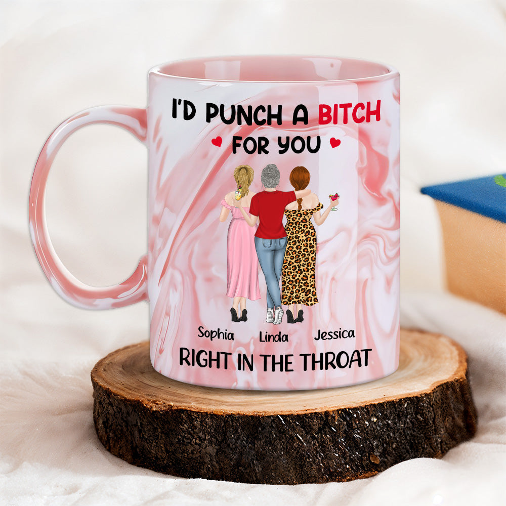 Right In The Throat - Personalized Custom Pink Marble Mug