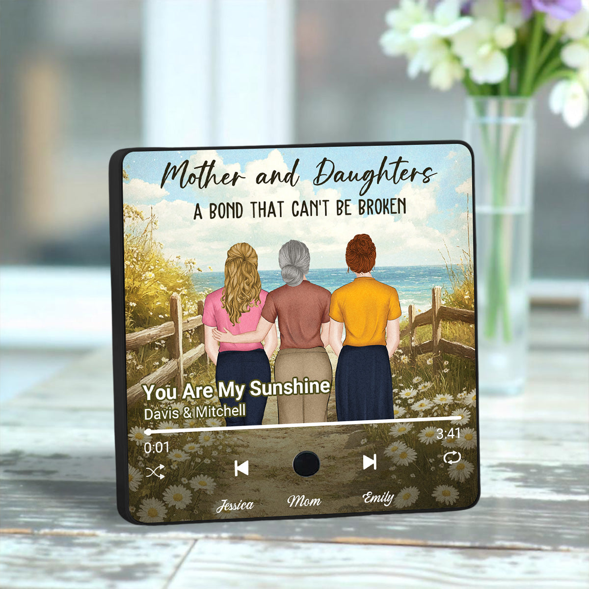 Mother And Daughter - Personalized Custom Music Fridge Magnet