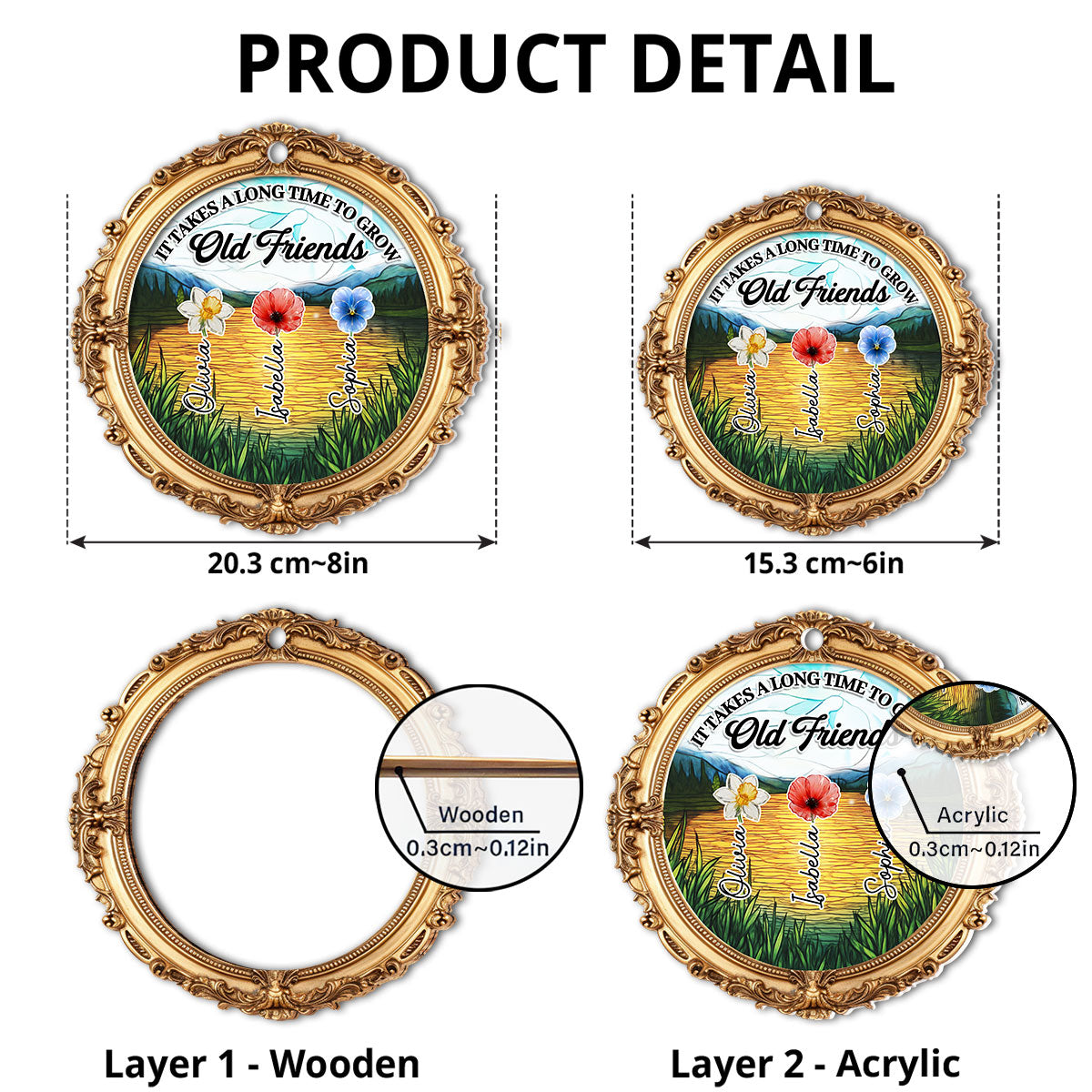 Grow Old Friend - Personalized Custom Suncatcher