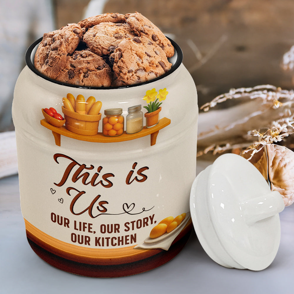 Our Life Our Story Our Kitchen - Personalized Custom Ceramic Jar