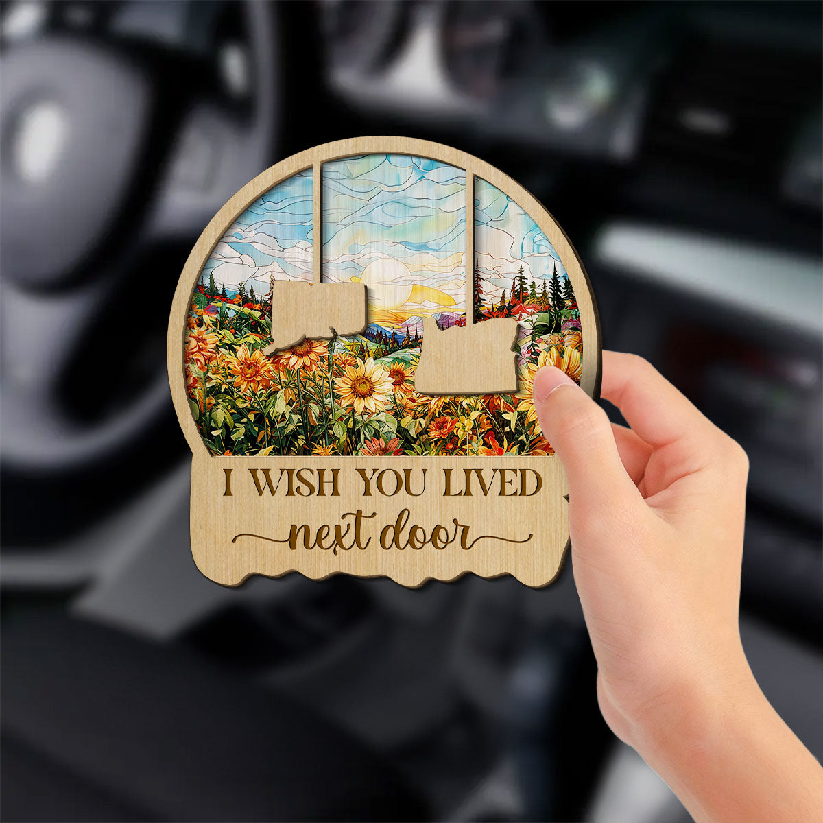 I Wish We Lived Closer - Personalized Custom Car Visor Clip