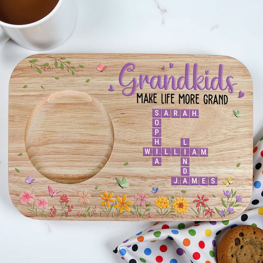 Grandkids Make Life More Grand - Personalized Custom Wooden Treat Board
