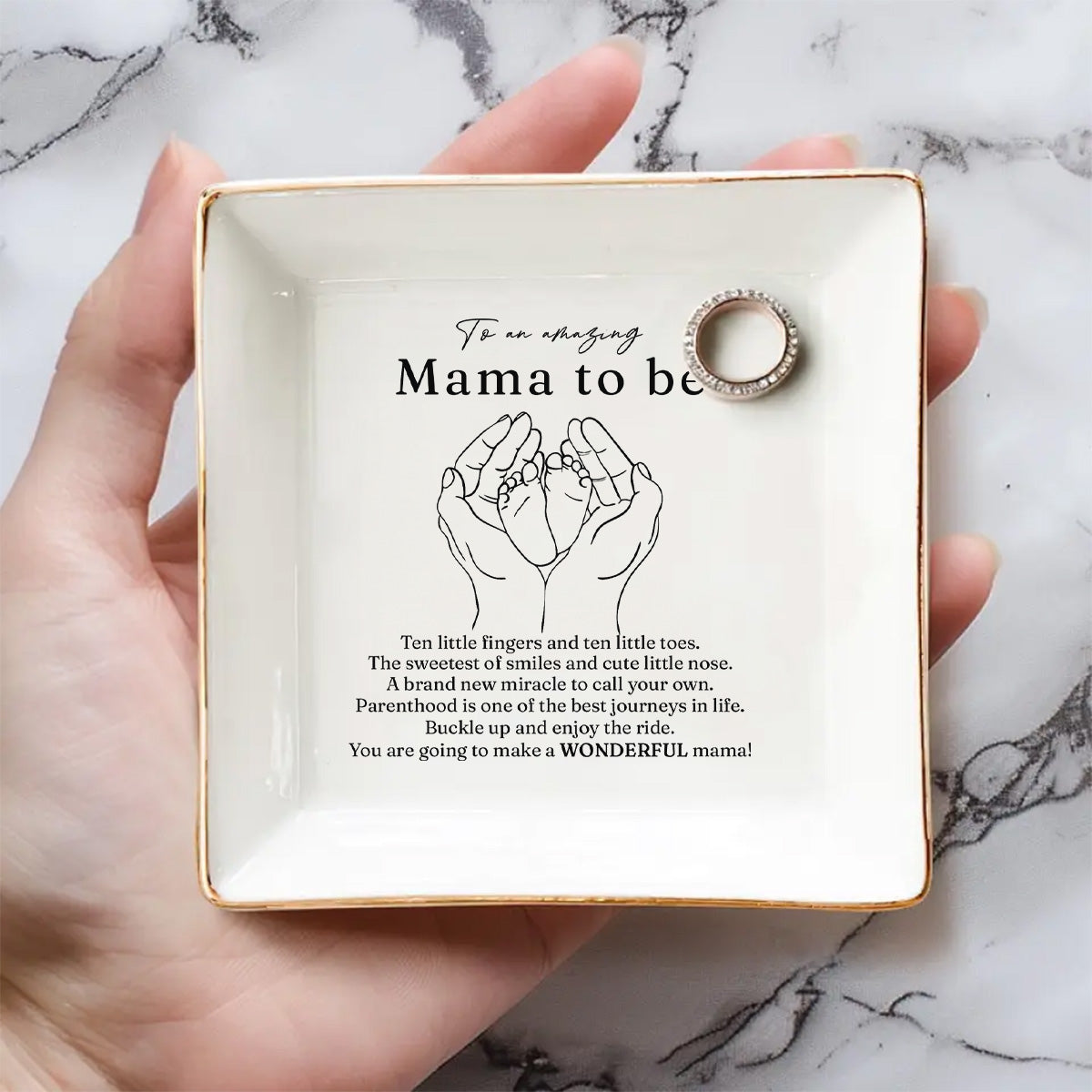 To Amazing Mom To Be - Personalized Custom Jewelry Dish