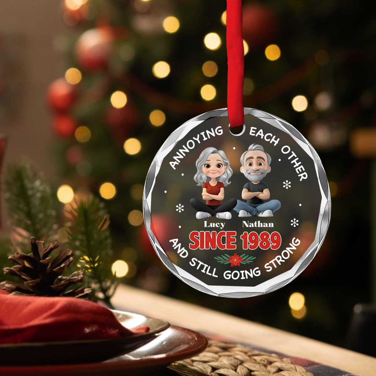 Forever In Love - Personalized Custom Glass Ornament