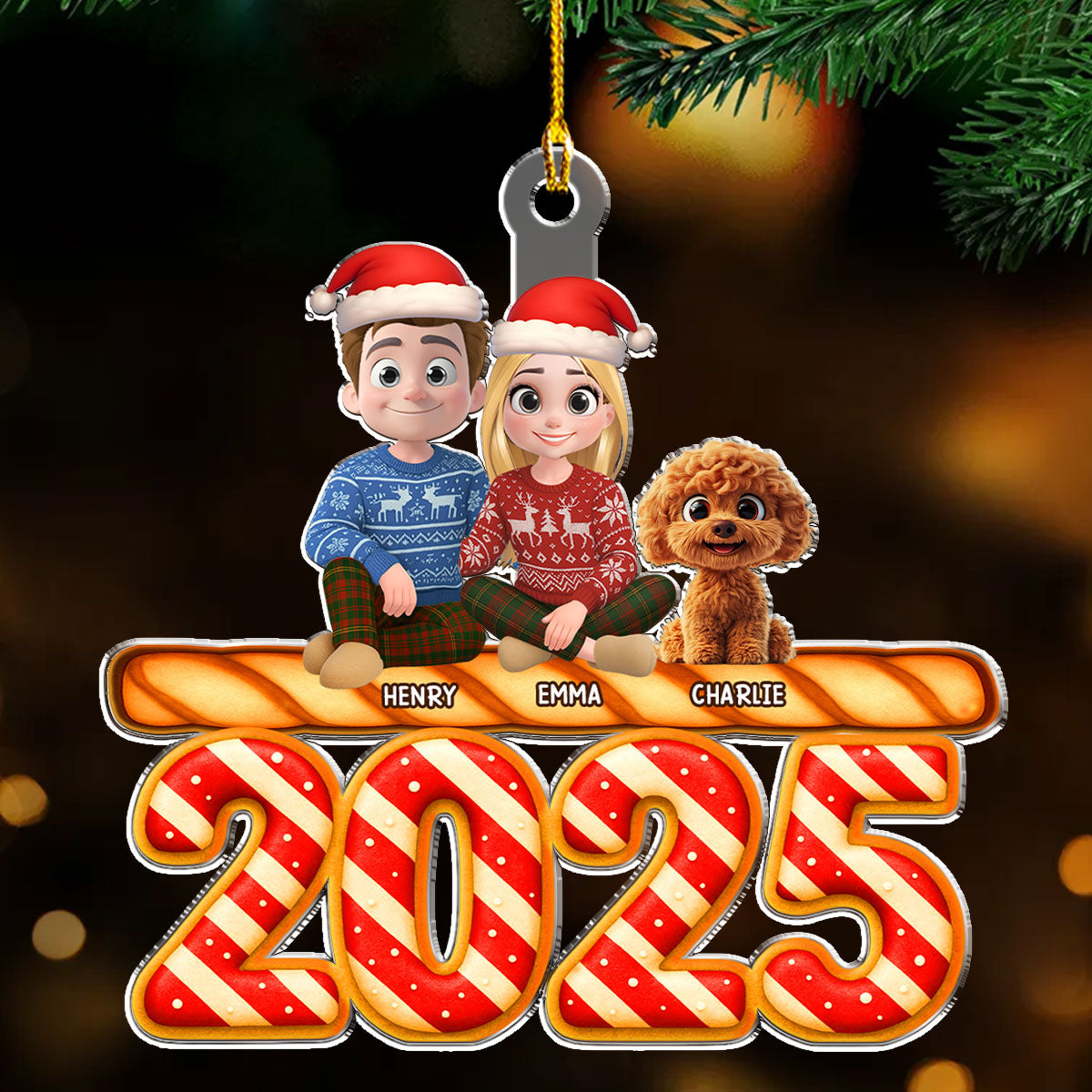 Candy Family Together - Personalized Custom Acrylic Ornament