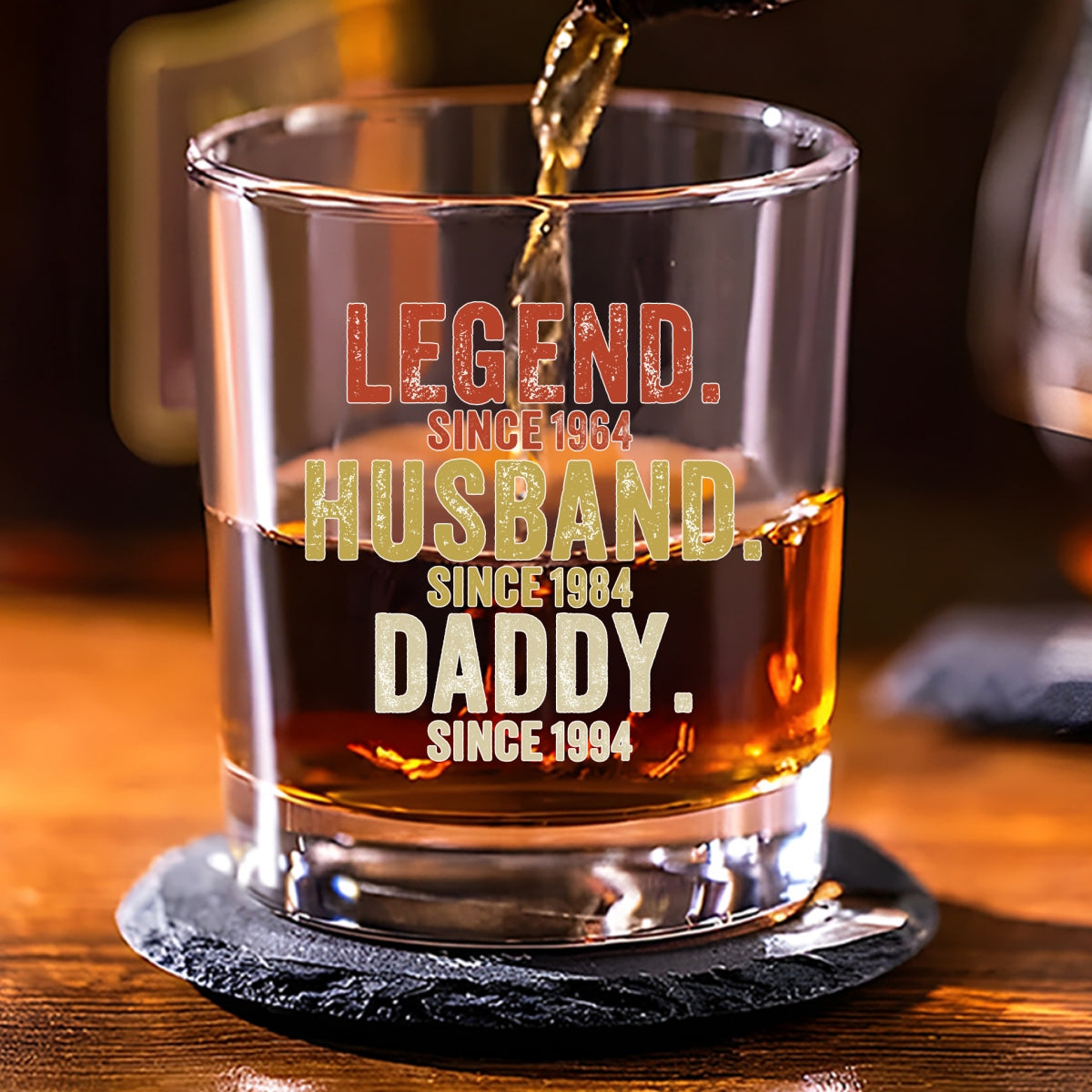 Legend Husband Dad Papa - Personalized Custom Whiskey Glass