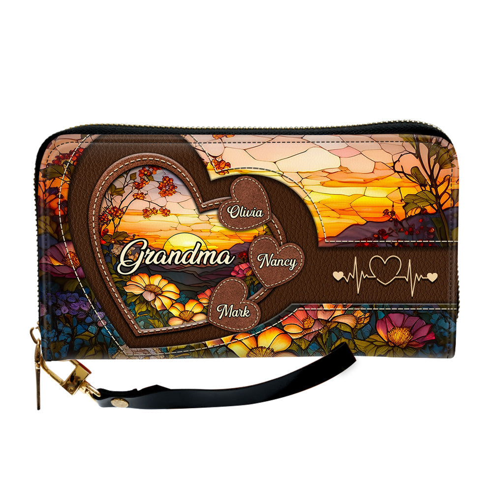Sweethearts Of Grandma - Personalized Custom Leather Wallet
