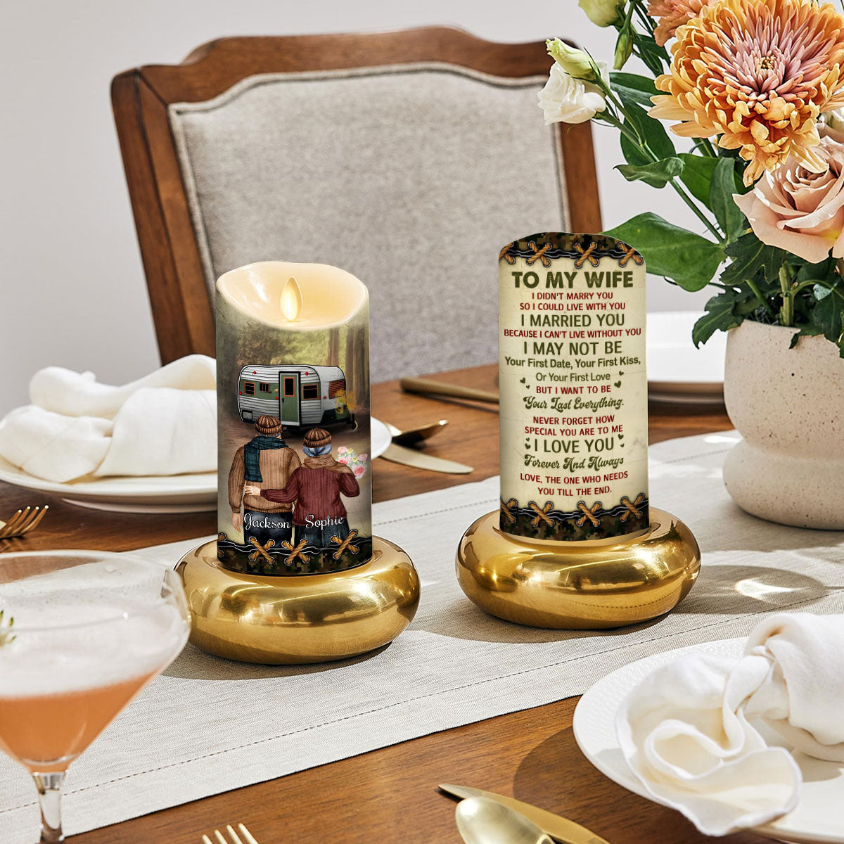 To My Wife I Cannot Live Without You - Personalized Custom LED Candle