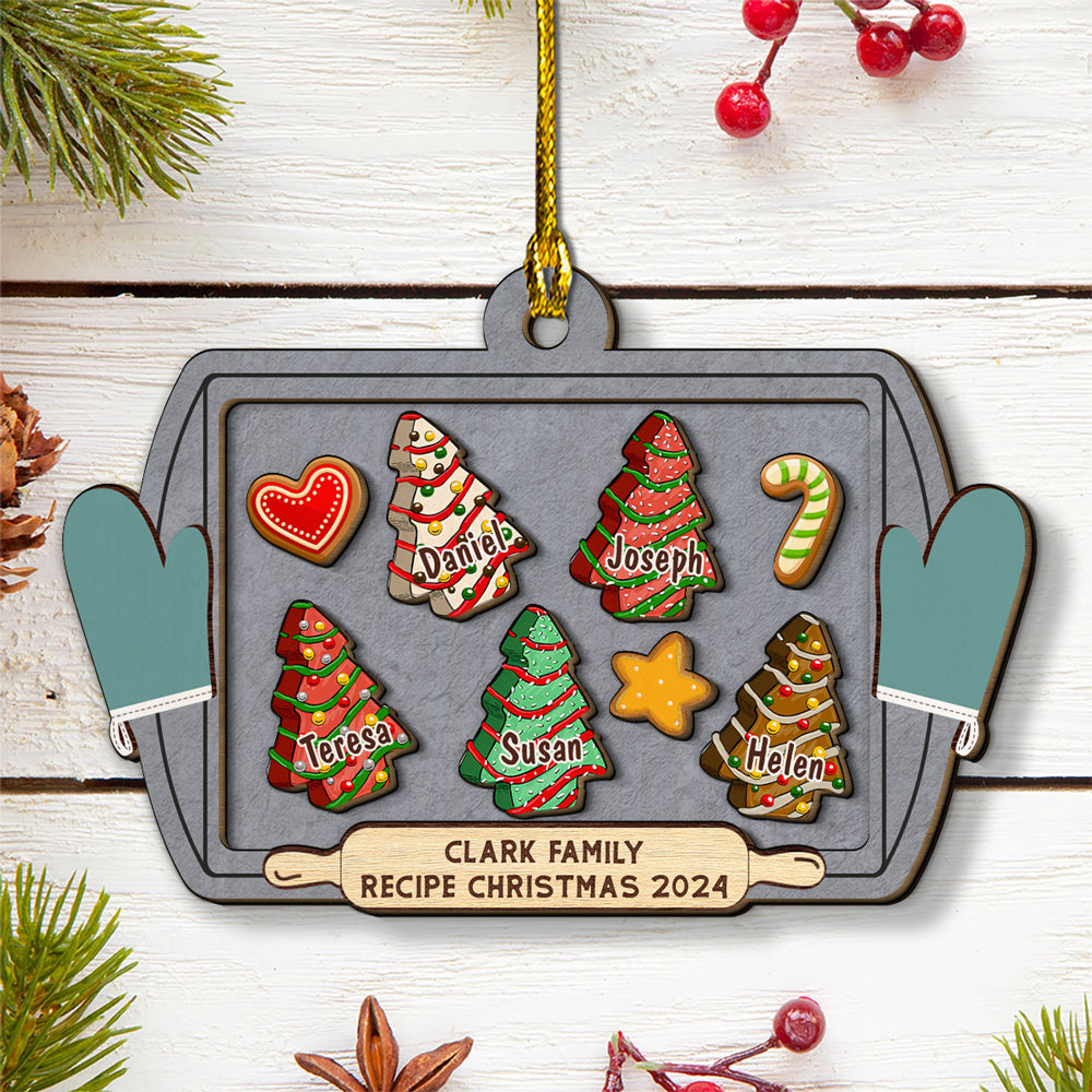 Recipe For Christmas 2024 - Personalized Custom Freeshape 2-Layered Wood Ornament