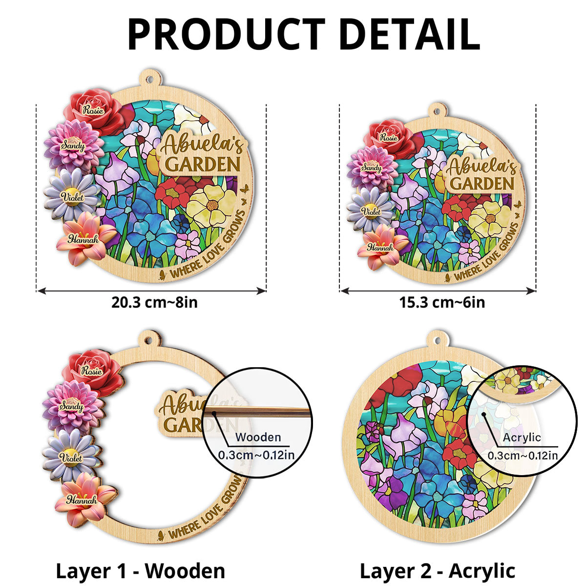 Family Garden - Personalized Custom Suncatcher