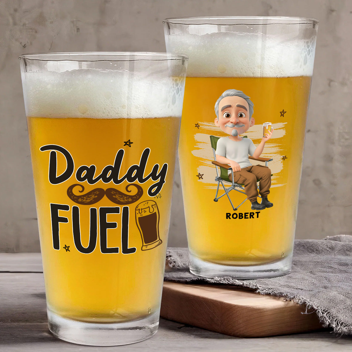 Dad Fuel - Personalized Custom Beer Glass