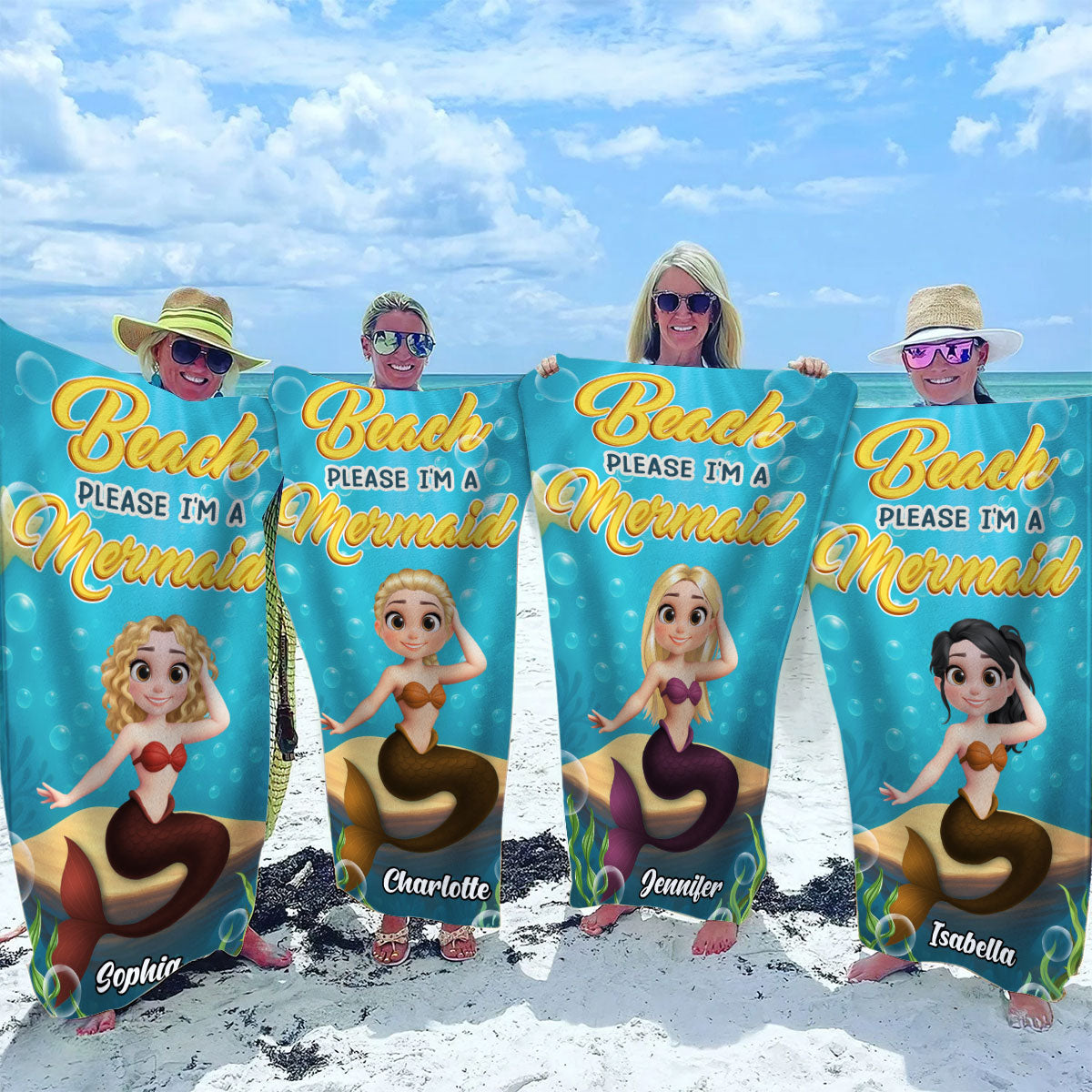 I Am Mermaid - Personalized Custom Beach Towel