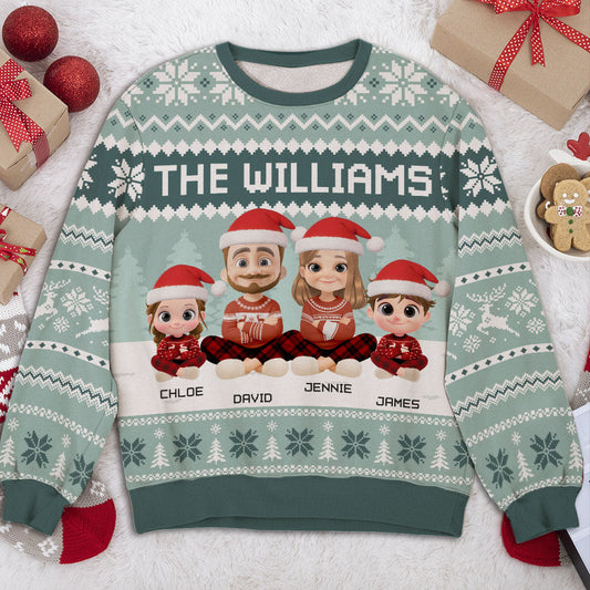 Our Family Christmas Sweatshirt - Personalized Custom All-Over-Print Sweatshirt