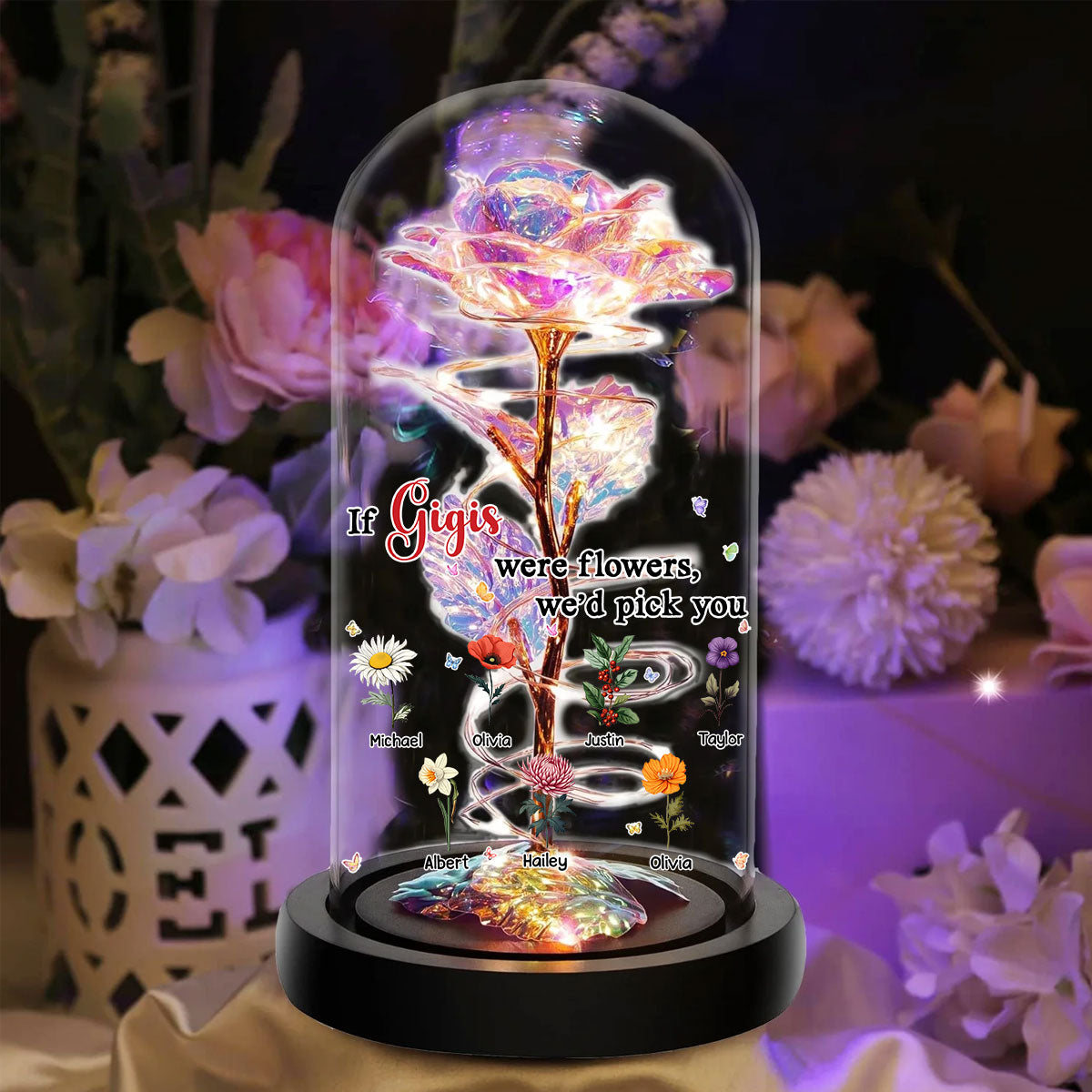 We Would Pick You - Personalized Custom Sparkly Rose