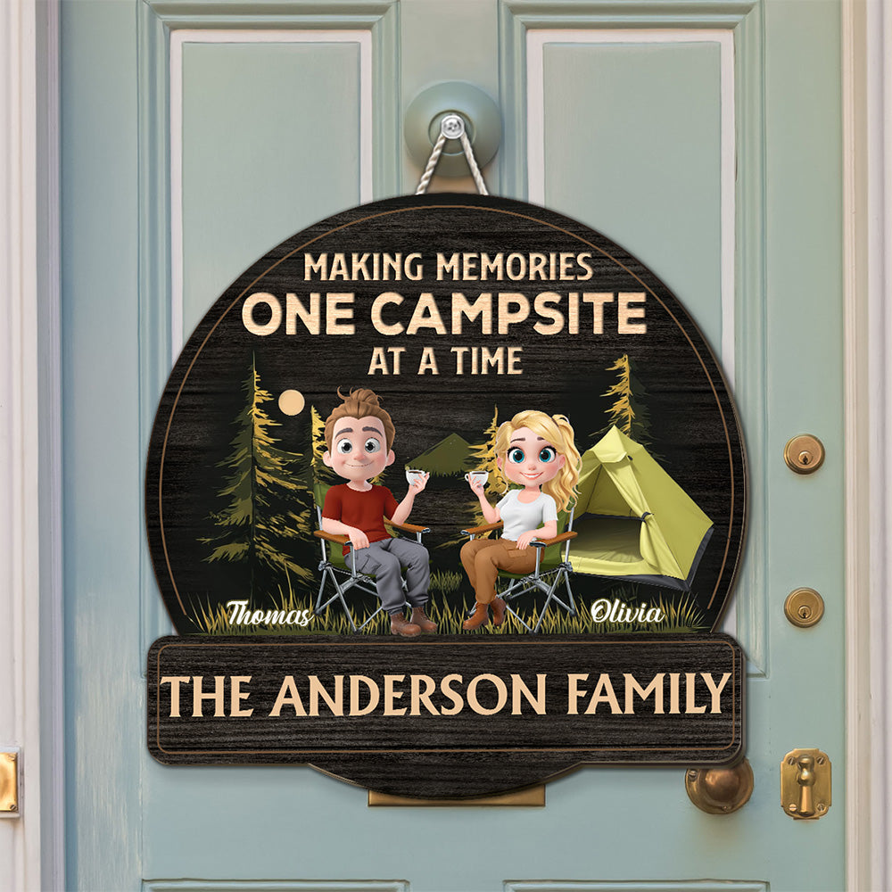 Sit By The Campsite - Personalized Custom Wood Sign