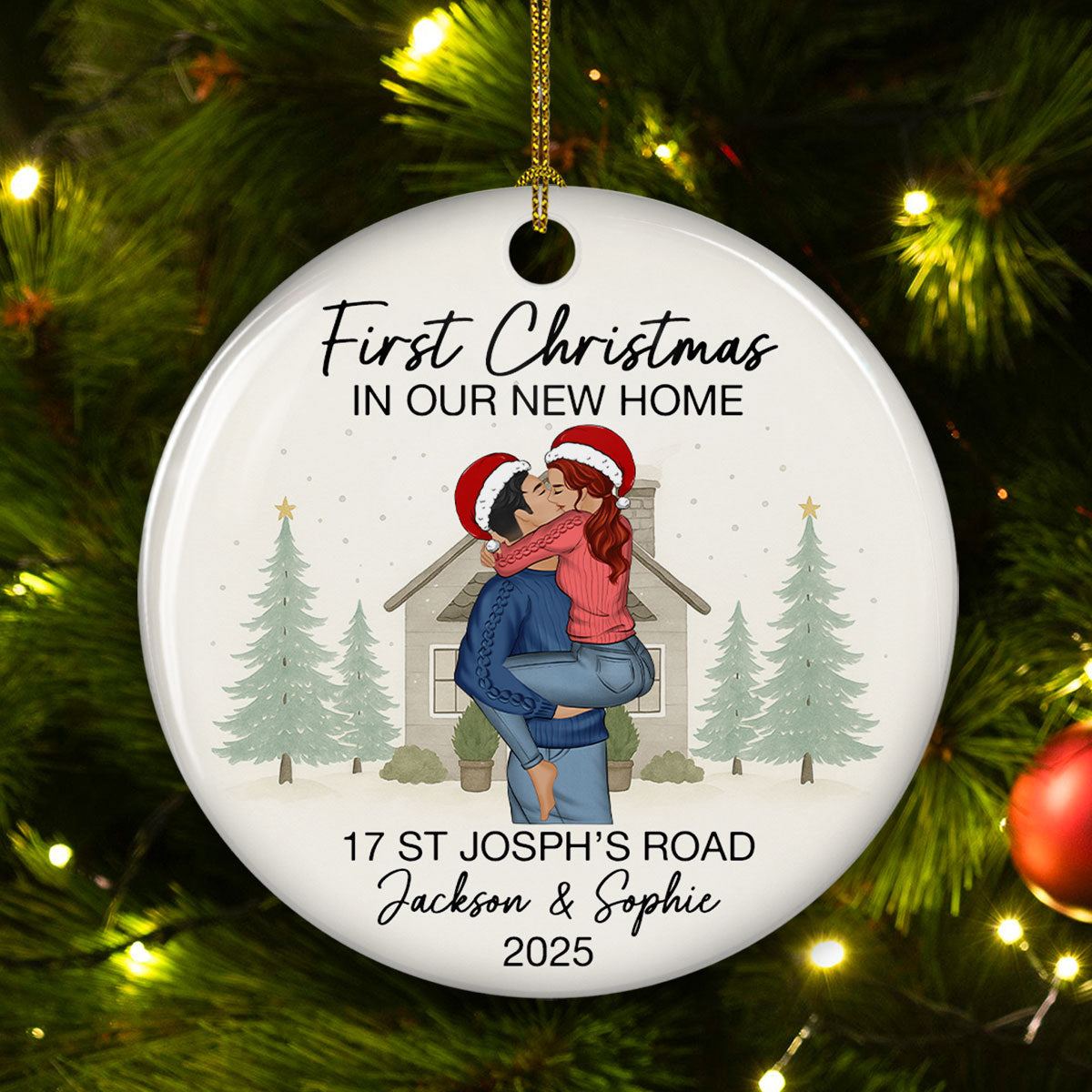 New Home Christmas Memory - Personalized Custom Ceramic Ornament